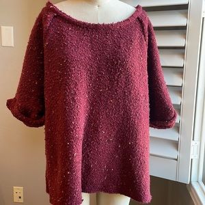 Free People burgundy short sleeved sweater S